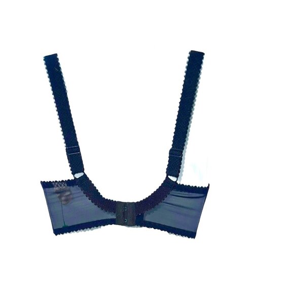 Elegant Embroidered Lace Bra With Underwire Support & Adjustable Straps Black - Picture 2 of 8